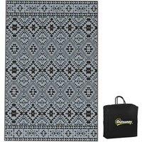 Outsunny Reversible Waterproof Outdoor Rug 182x274cm Black, Multi