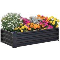 Outsunny Raised Garden Bed Elevated Planter Box - Grey, Grey