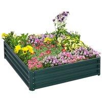 Outsunny Raised Garden Bed Metal Planter Green, Grey