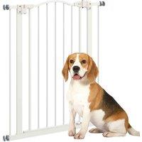 PawHut 74-80cm Adjustable Metal Pet Gate - White, White