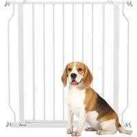 PawHut Dog Gate Wide Stair Gate, 75-85W cm, White