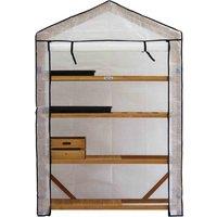 Vegtrug Nursery Greenhouse 4 Tier Wide - Natural, Brown