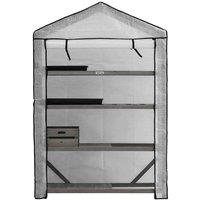 Vegtrug Nursery Greenhouse 4 Tier Wide - Grey Wash, Grey