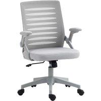 Vinsetto Mesh Office Chair Home Swivel Task Chair W Lumbar Support Arm Grey, Grey