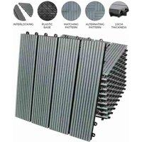 Jardi 66 x WPC Decking Floor Tiles 30x30cm - Grey, Grey