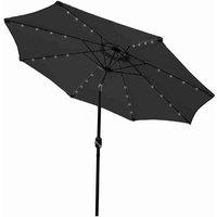 Monster Shop Monstorshop Black 2.7m LED Tilt Parasol, Black