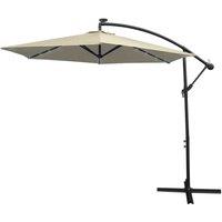 Monster Shop Cream 3m LED Cantilever Parasol, Cream