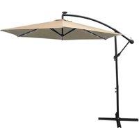Monster Shop Beige 3m LED Cantilever Parasol, Cream