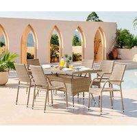 Antigua Beige 6 Seat Dining Table & Chair Set - Garden