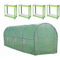 Monster Shop Polytunnel 25Mm 6M X 3M With Racking, Green