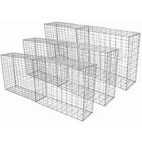 Monster Shop Gabion Baskets 100 X 80 X 30Cm 6 Pack, Silver