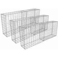 Monster Shop Gabion Baskets 100 X 95 X 30Cm 6 Pack, Silver