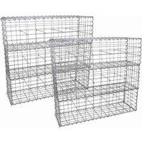 Monster Shop Gabion Baskets 100 X 30 X 30Cm 6 Pack, Silver