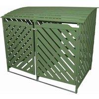 Monster Shop Sage Green Double Wheelie Bin Storage, Green