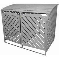 Monster Shop Grey Wash Double Wheelie Bin Storage, Grey