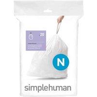 Simplehuman Code N Custom Fit Bin Liners Pack Of 20 White, White