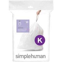 Simplehuman Code K Custom Fit Bin Liners Pack Of 20 White, White
