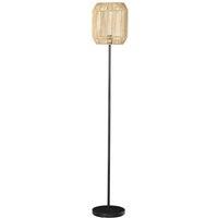 HOMCOM Farmhouse Floor Lamp - Natural, Brown