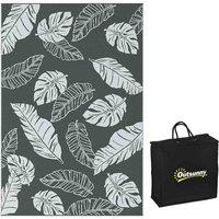 Outsunny Reversible Waterproof Outdoor Rug 182 X 274Cm Grey, Grey