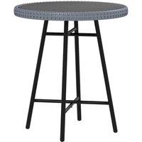 Outsunny Pe Rattan Side Table For Indoor Outdoor Grey, Grey