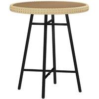 Outsunny Pe Rattan Side Table For Indoor Outdoor Natural, Brown