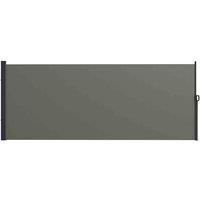 Outsunny Side Awning Retractable 400X160Cm Dark Grey, Grey
