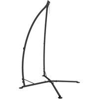 Outsunny Hammock Chair Stand Metal Frame Hammock Stand Only Black, Black