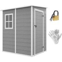 Outsunny Lean To Garden Shed 4'x5' W Lockable Door, Grey