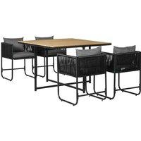 Outsunny Rattan Dining Set Rattan Cube Dining Sets, Black