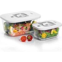 Laica Glass Vacuum Canisters Twin Pack - Food Storage, White