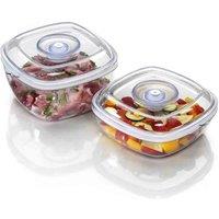 Laica Plastic Vacuum Canister Twin Pack - Food Storage, White