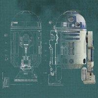 Star Wars (R2d2 Blueprint) 40x40 Canvas, Multi