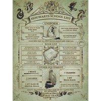Harry Potter (Hogwarts School List) 60x80 Canvas, Multi