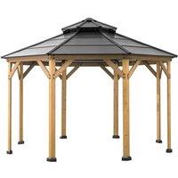 Sunjoy Cedar Wood Gazebo Eggi - 395Cm X 395Cm Anthracite