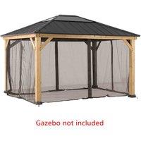 Sunjoy Netting Lumi For Cedar Wood Gazebo - 393Cm X 452Cm Khaki, Brown