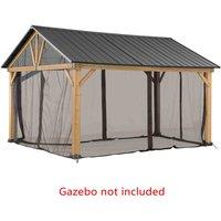 Sunjoy Netting Lumi For Cedar Wood Gazebo - 350Cm X 400Cm Khaki, Brown