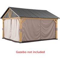 Sunjoy Curtain Soma For Cedar Wood Gazebo - 350Cm X 400Cm Khaki, Brown
