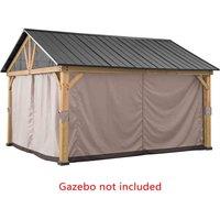 Sunjoy Curtain Set For Sunjoy Cedar Wood Gazebo - 465Cm X 404Cm Khaki, Brown