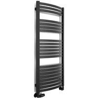 Terma Heated Towel Rail, Dexter 1220/500, RAL 9005 (Matt) Black, Black