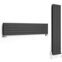 Terma Radiator, Forte (double Panel) 1800/366, Metallic Grey, Grey