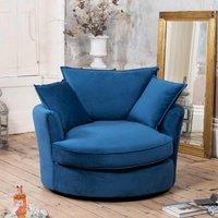 Artemis Home Havana Velvet Swivel Base Cuddle Chair - Blue, Blue