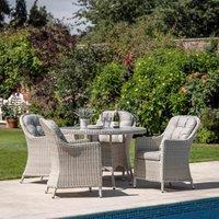 Crossland Grove Warwick 4 Seater Round Dining Set, Grey