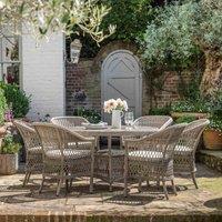 Crossland Grove Darwin 6 Seater Round Dining Set, Grey