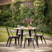 Crossland Grove Halford Round Dining Table, Brown