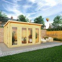 Mercia 4m x 3m Studio Pent Log Cabin (28mm), Brown