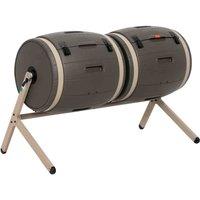 Lifetime Double Bin Rotating Composter (100 gallon), Brown