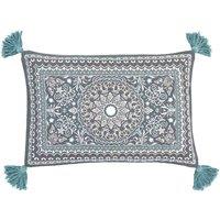 Crossland Grove Brixton Blue Cushion 400x600mm, Blue