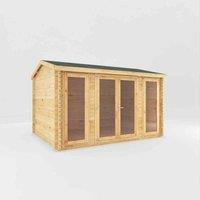 Mercia 4m x 3m Home Office Studio Log Cabin (34mm), Brown