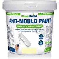 Smartseal Anti Mould Paint - Devon Cream 2.5L For Bathroom Kitchen And Bedroom Walls & Ceilings, Yellow