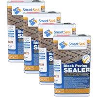 Smartseal Block Paving Sealer Matt Finish Sand Hardener & Weed Inhibitor For Driveways And Patios 4 X 5L, Clear